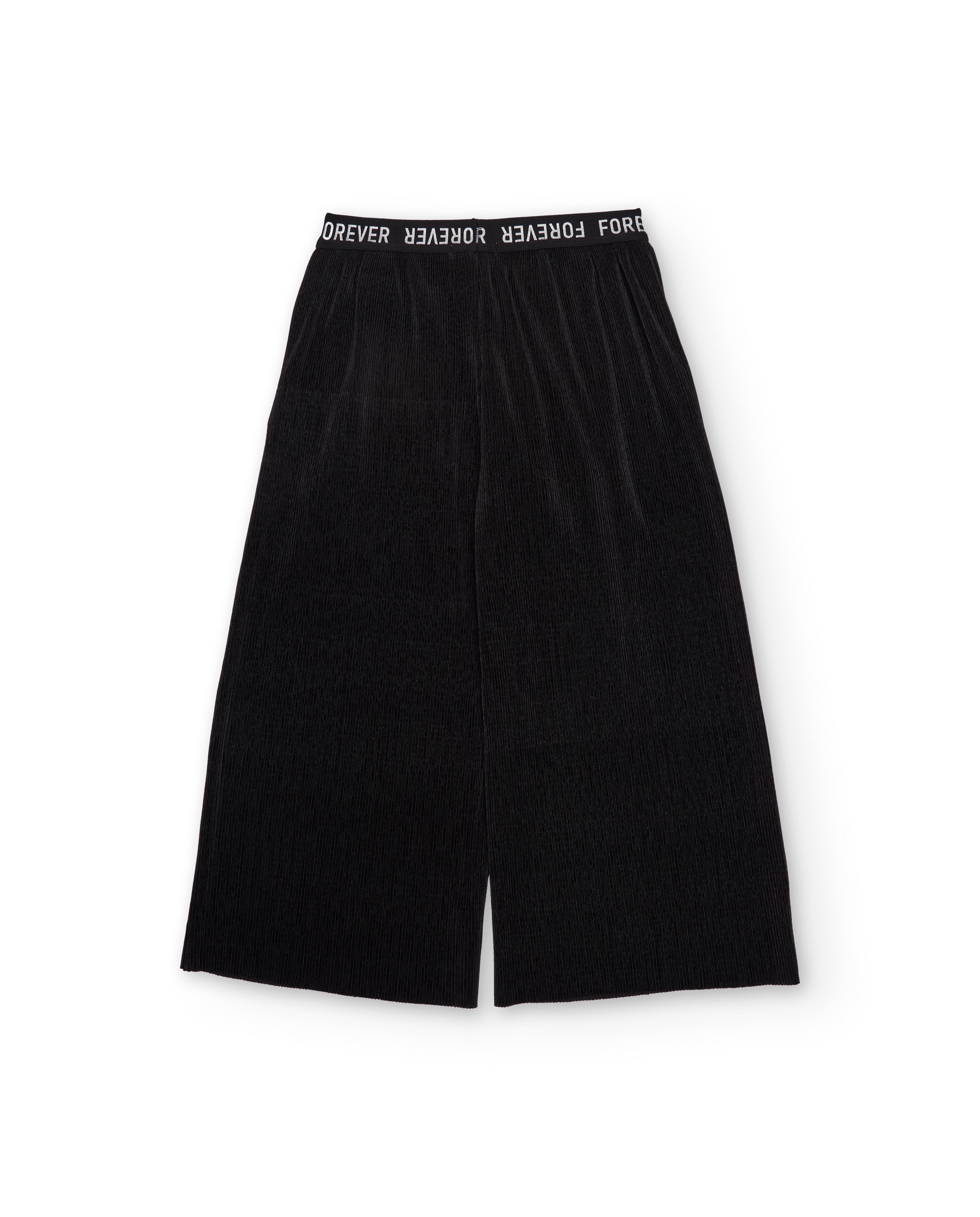 Tuc tuc pantaloni bambina coste neri gamba larga