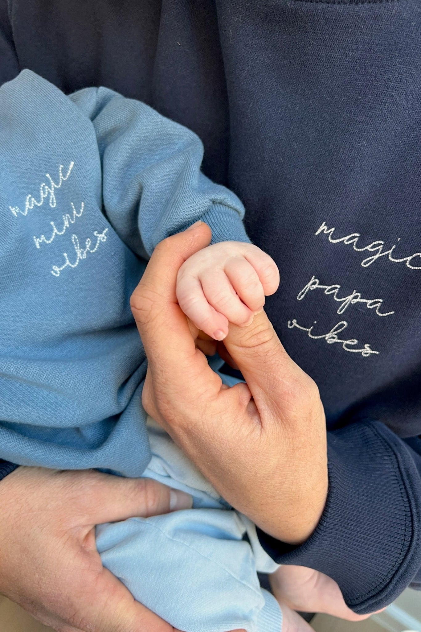 Ella and Rapha Papa felpa midnight blue cotone bio