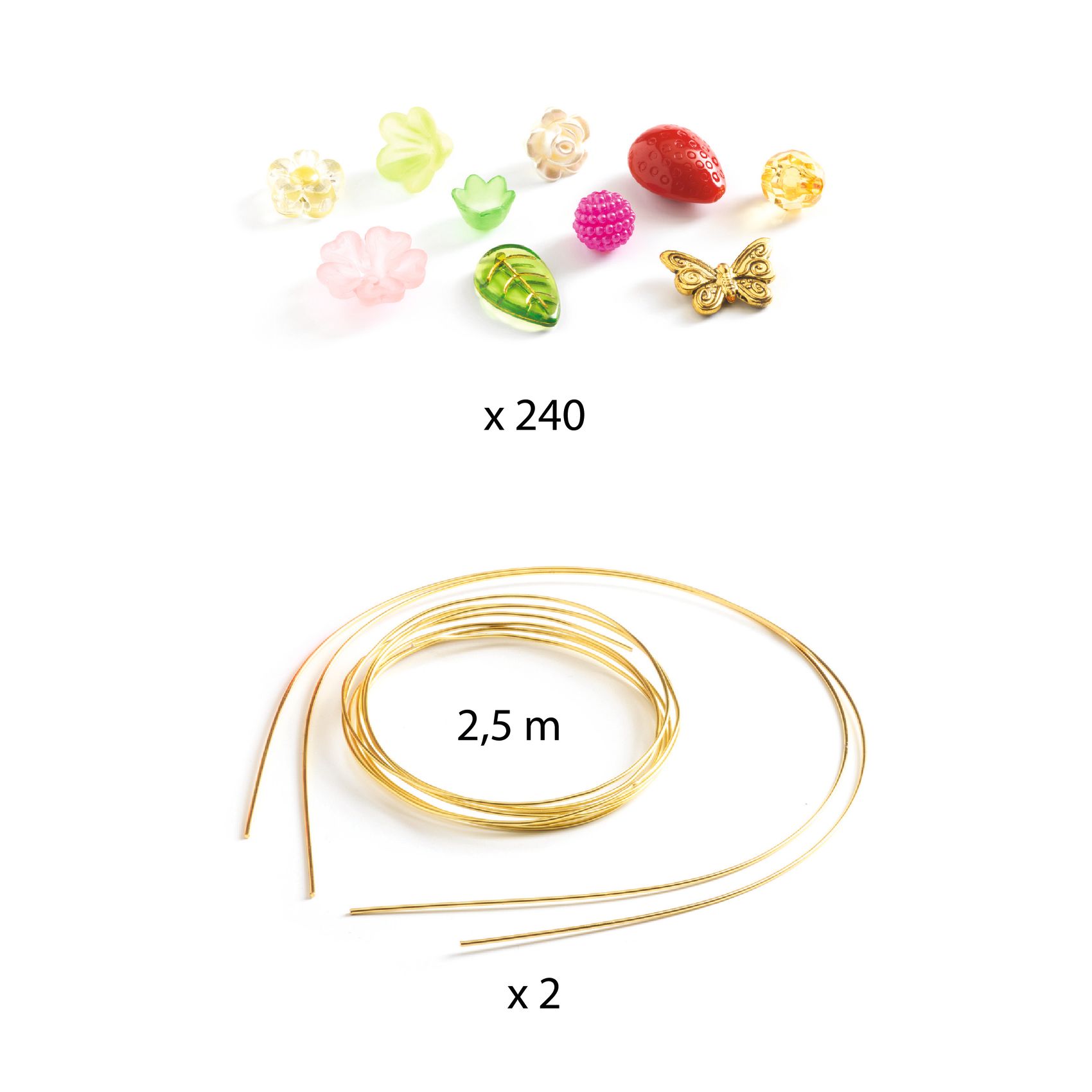 Djeco Duo Tiaras Pink Kit Perline per 2 Diademi