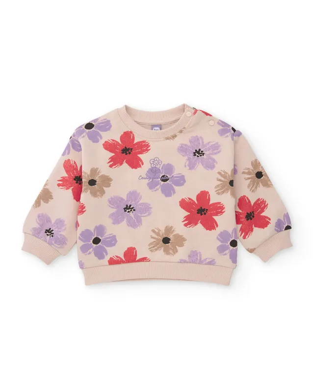 Tuc Tuc Cute Forest felpa bambina beige fiori