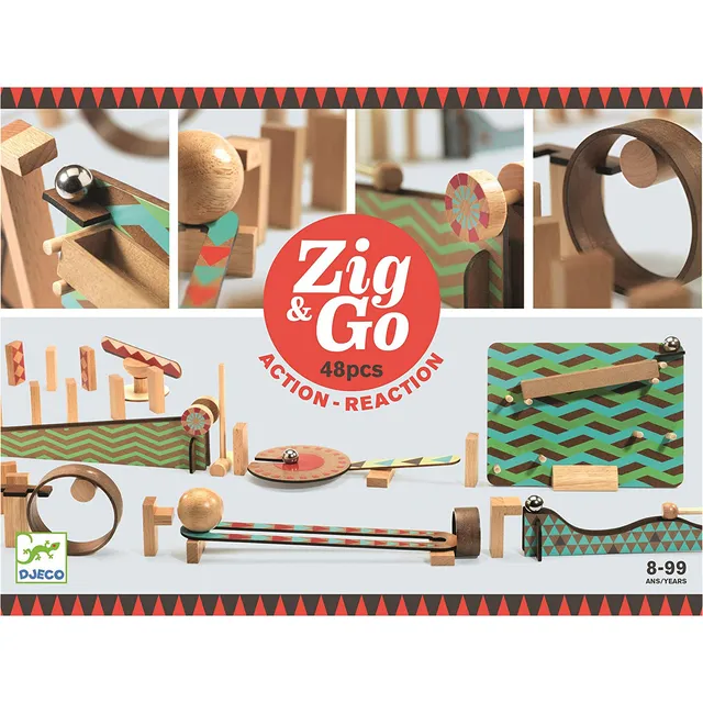Djeco Zig & Go Wroom 48 pezzi pista azione-reazione