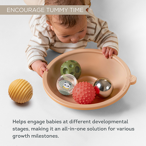 Taf Toys Tummy Time vassoio gioco sensoriale 5 sfere