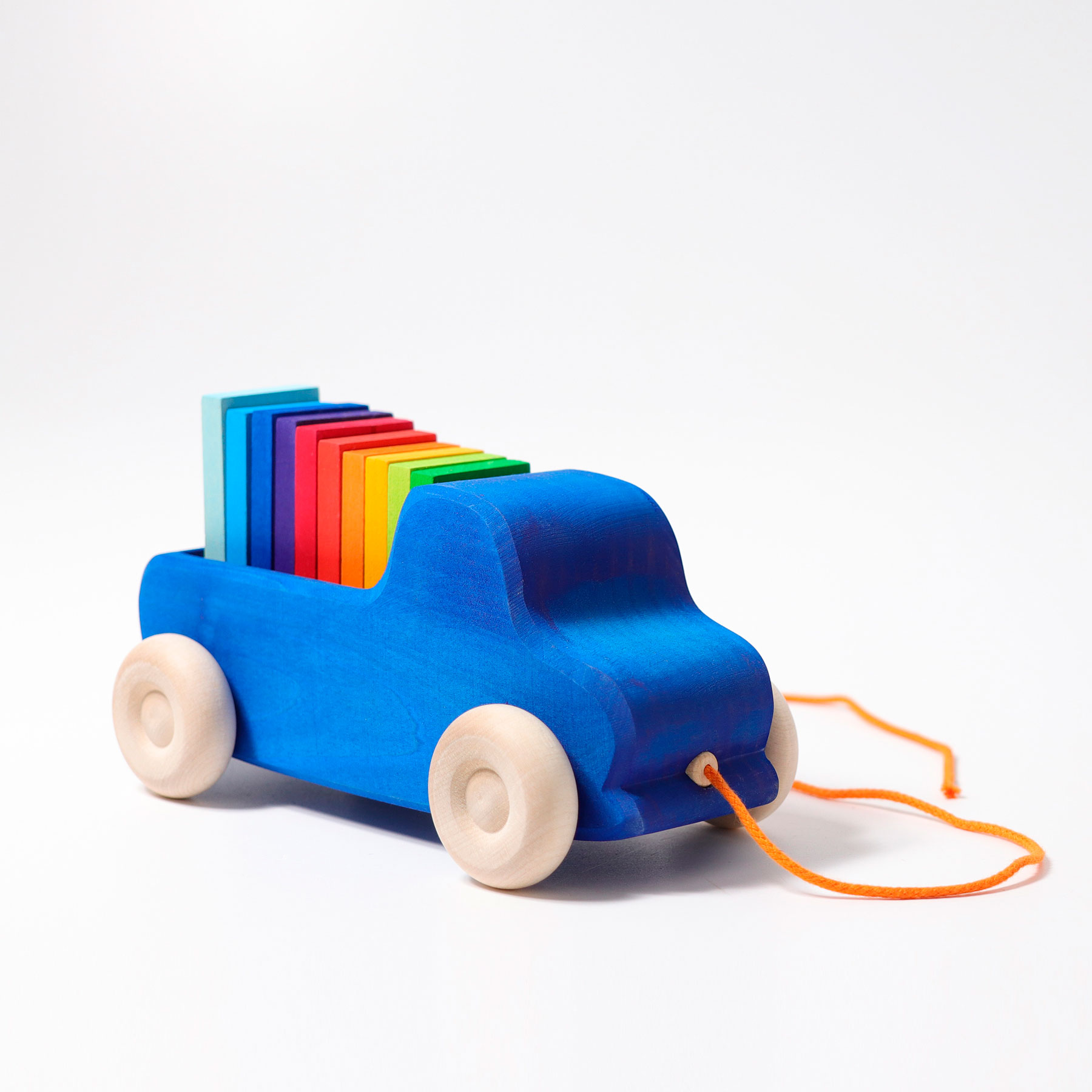 Grimm's Pull Along Truck blu macchina legno 22 cm