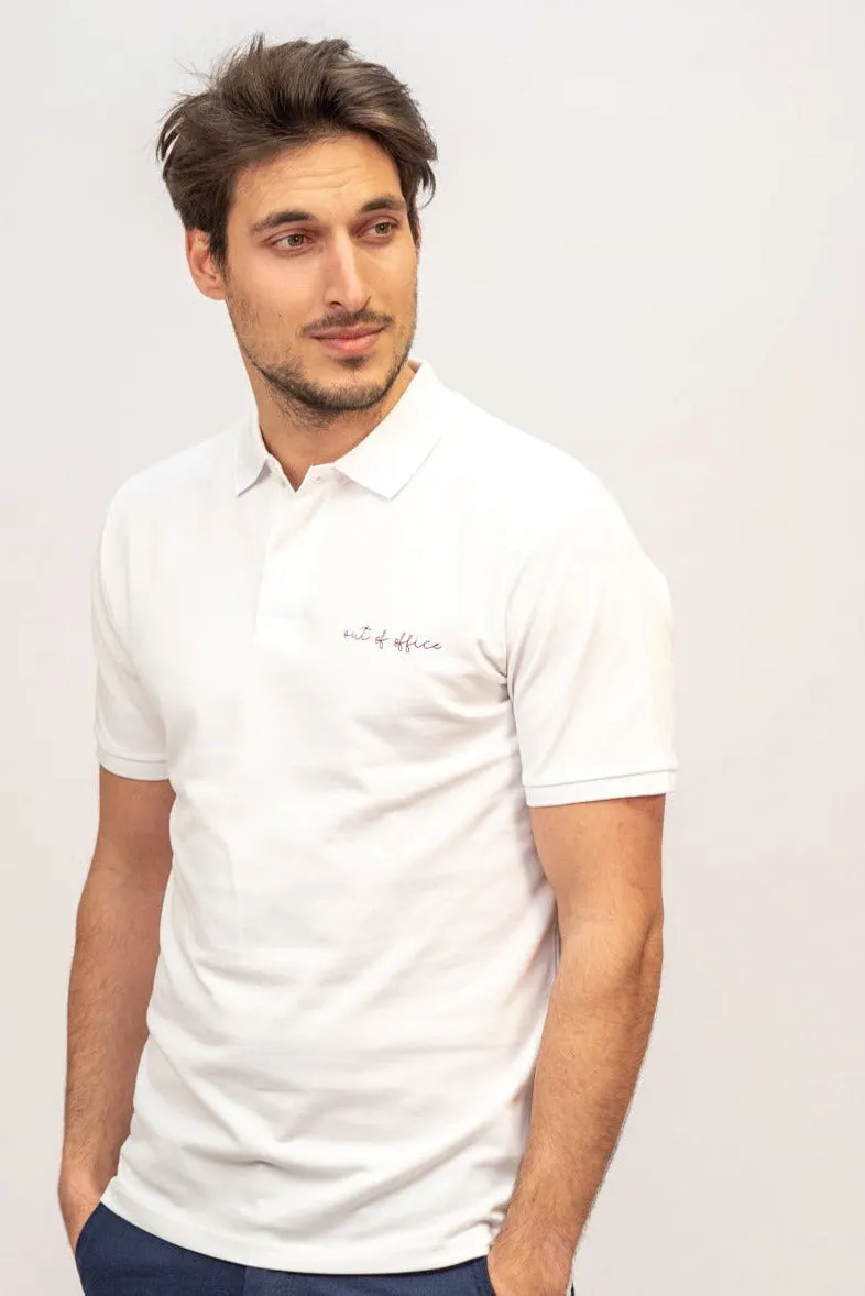 Ella and Rapha Out of Office polo uomo bianca casual