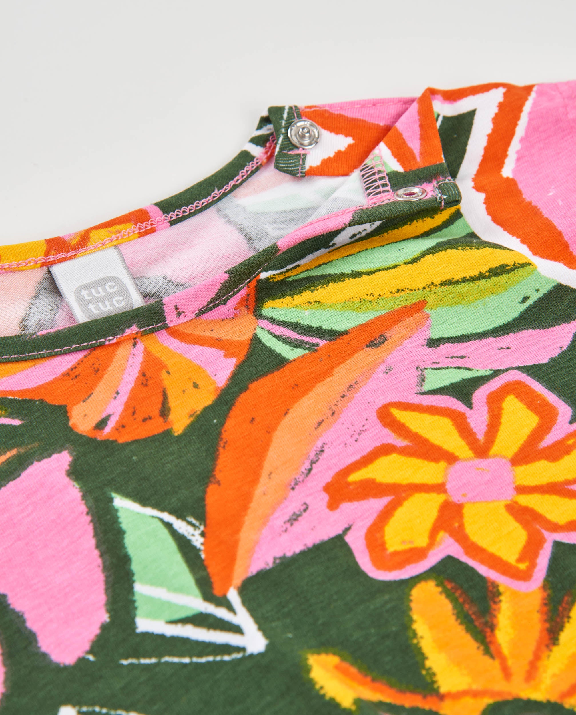 Tuc Tuc t-shirt bambina arancione fiori nodo orlo
