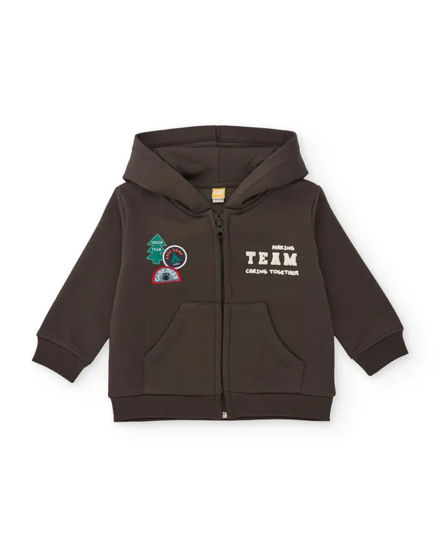 Tuc Tuc Felpa bimbo cappuccio marrone zip