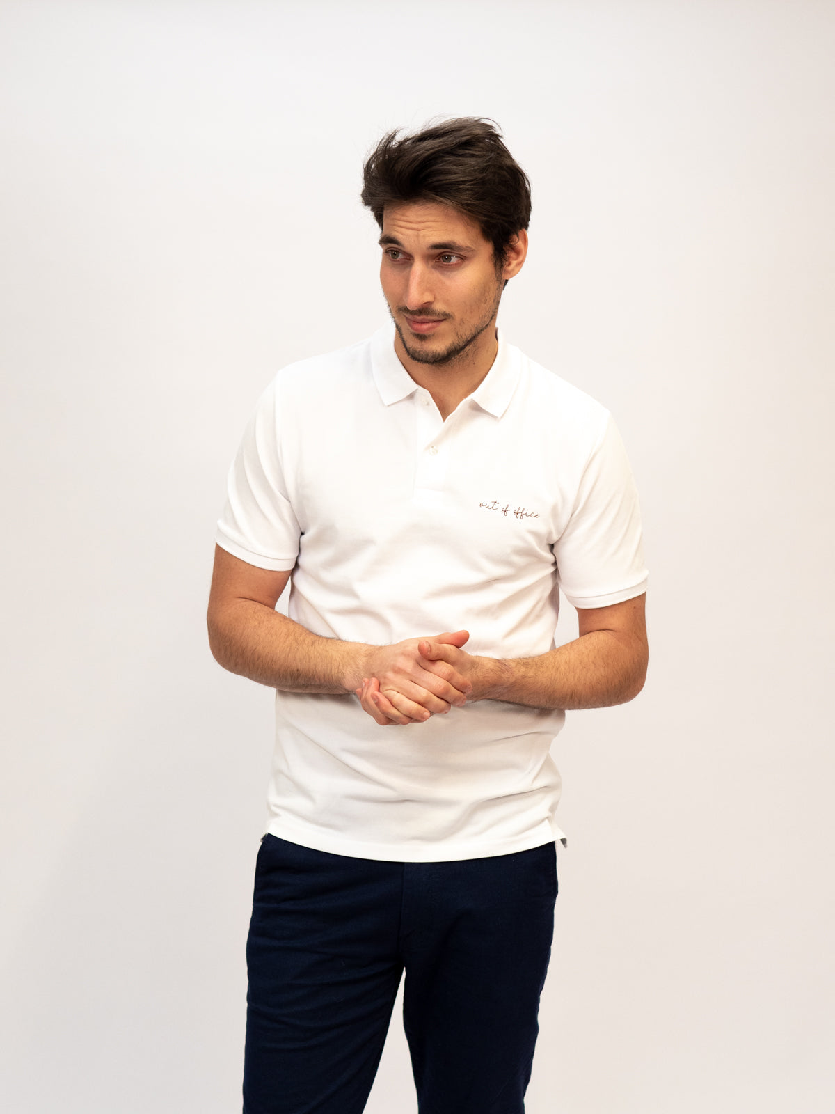 Ella and Rapha Out of Office polo uomo bianca casual