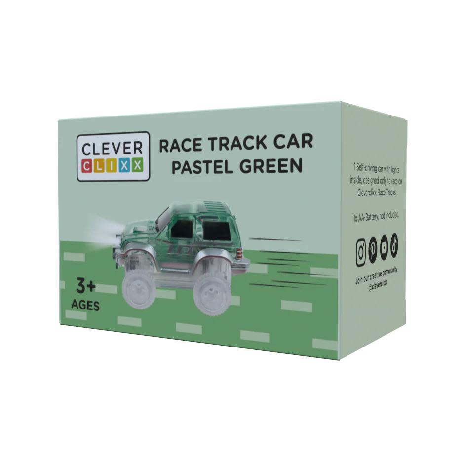 Cleverclixx Race Track Car macchinina verde con luci