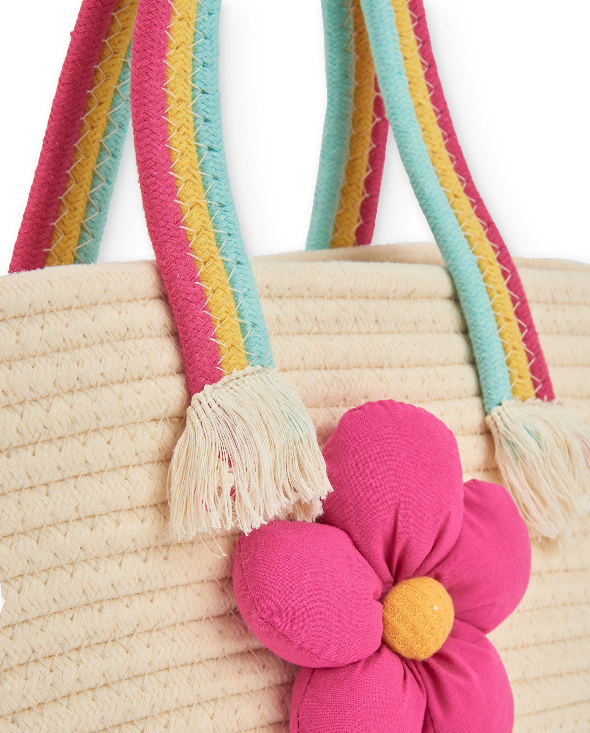 Tuc Tuc borsa bambina beige fiore fucsia