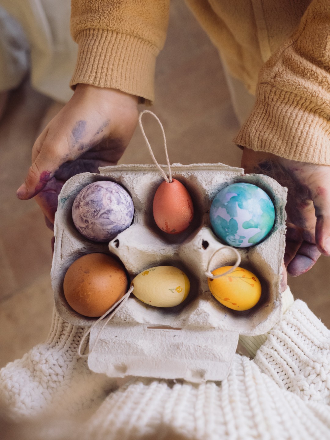 Grapat Sunrise Eggs set 3 uova Pasqua legno