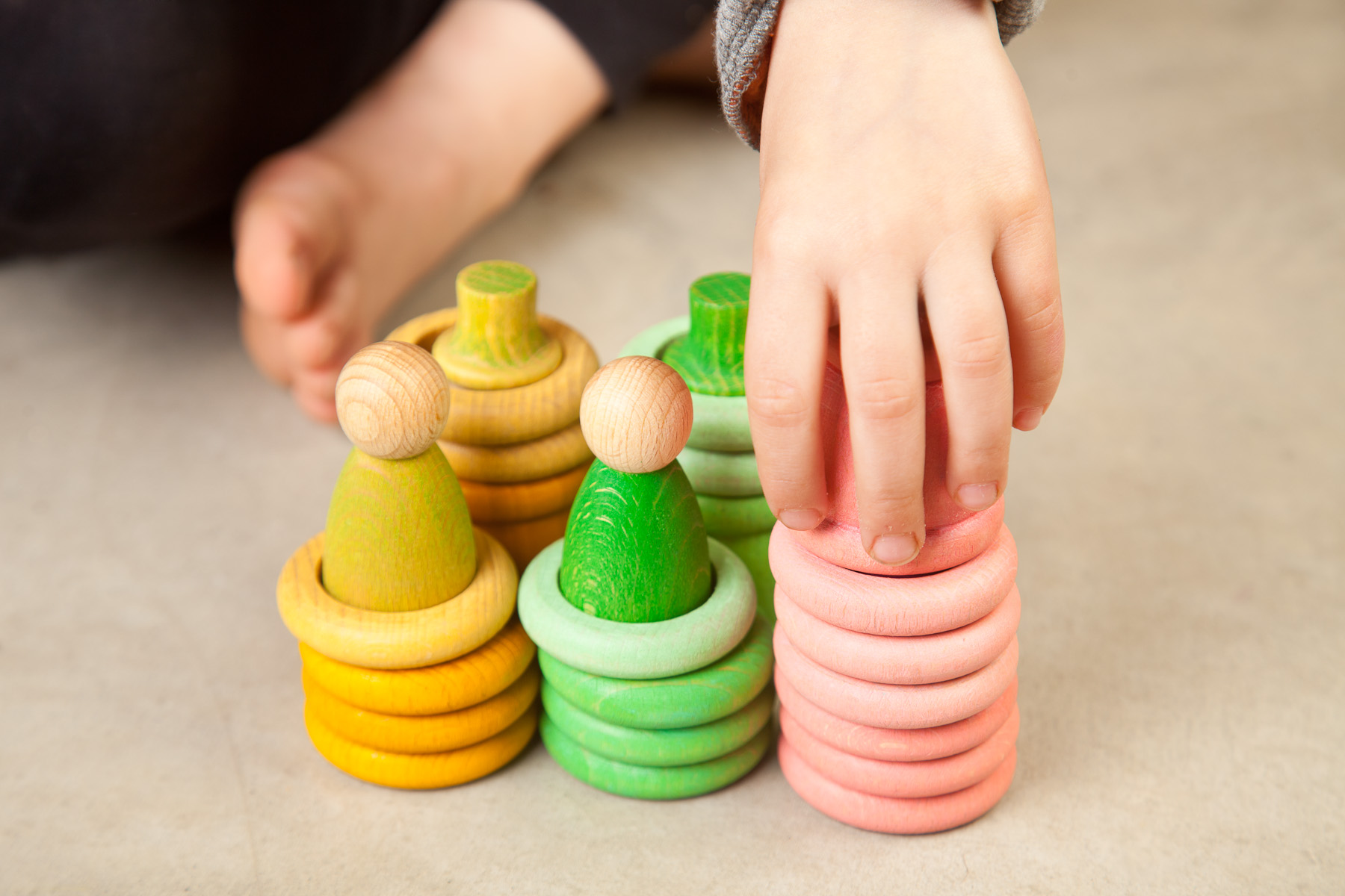 Grapat Nins Primavera gioco legno anelli monete ciotole