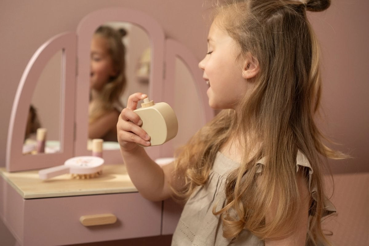 Little Dutch toeletta legno rosa con specchio