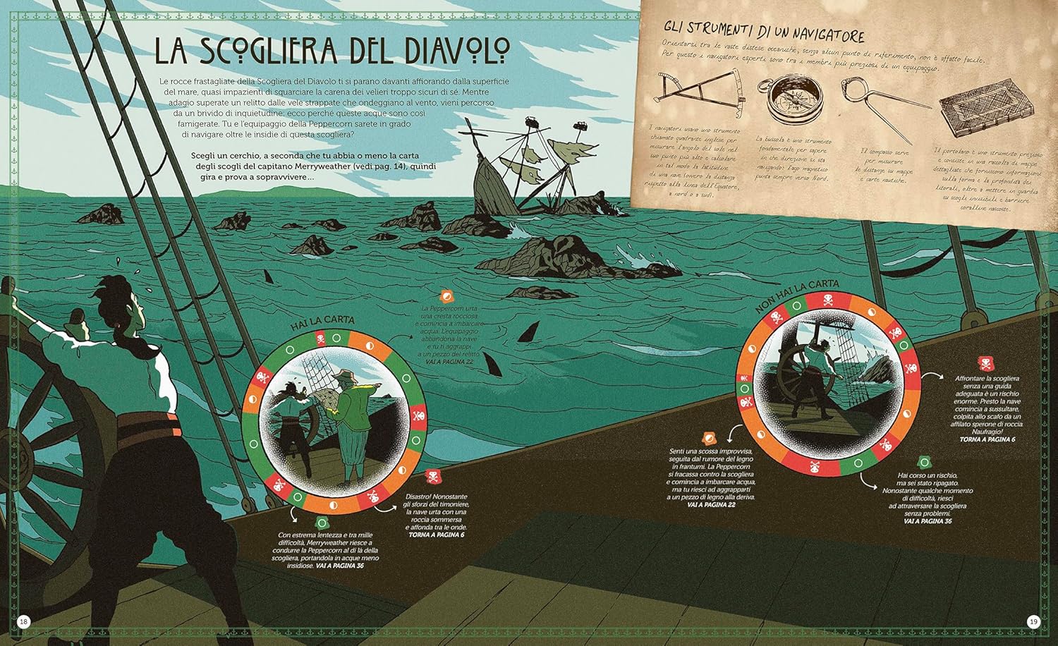 L'Ippocampo Gira e sopravvivi Pericolo pirati libro game 64 pagine