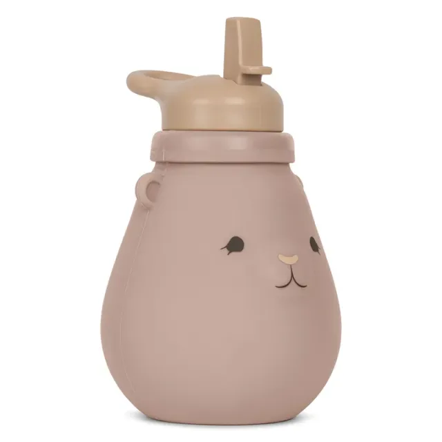 Konges Sløjd Teddy Blush borraccia silicone 400 ml cannuccia