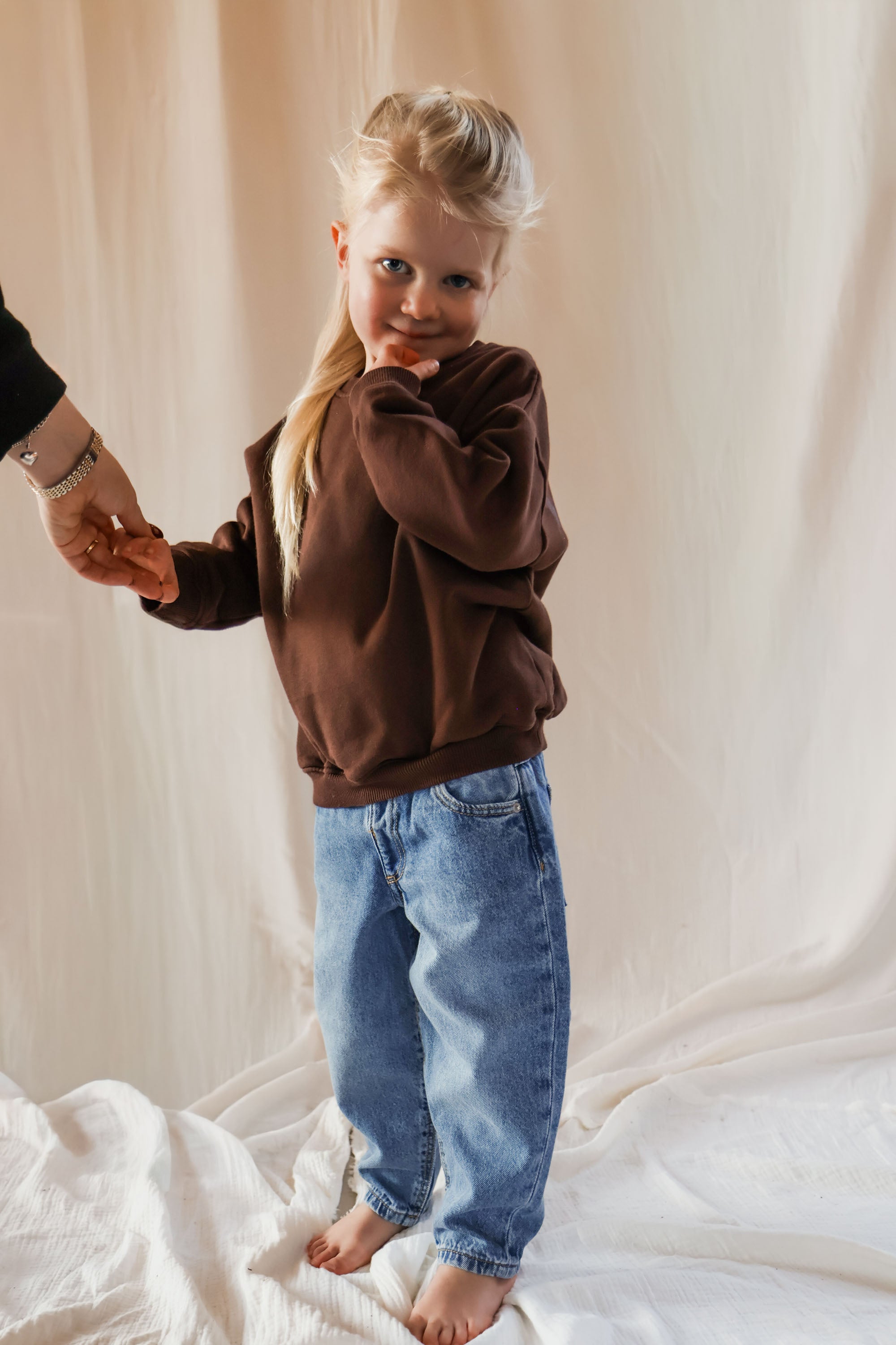 Ella and Rapha I Adore You felpa marrone loose fit bimbi