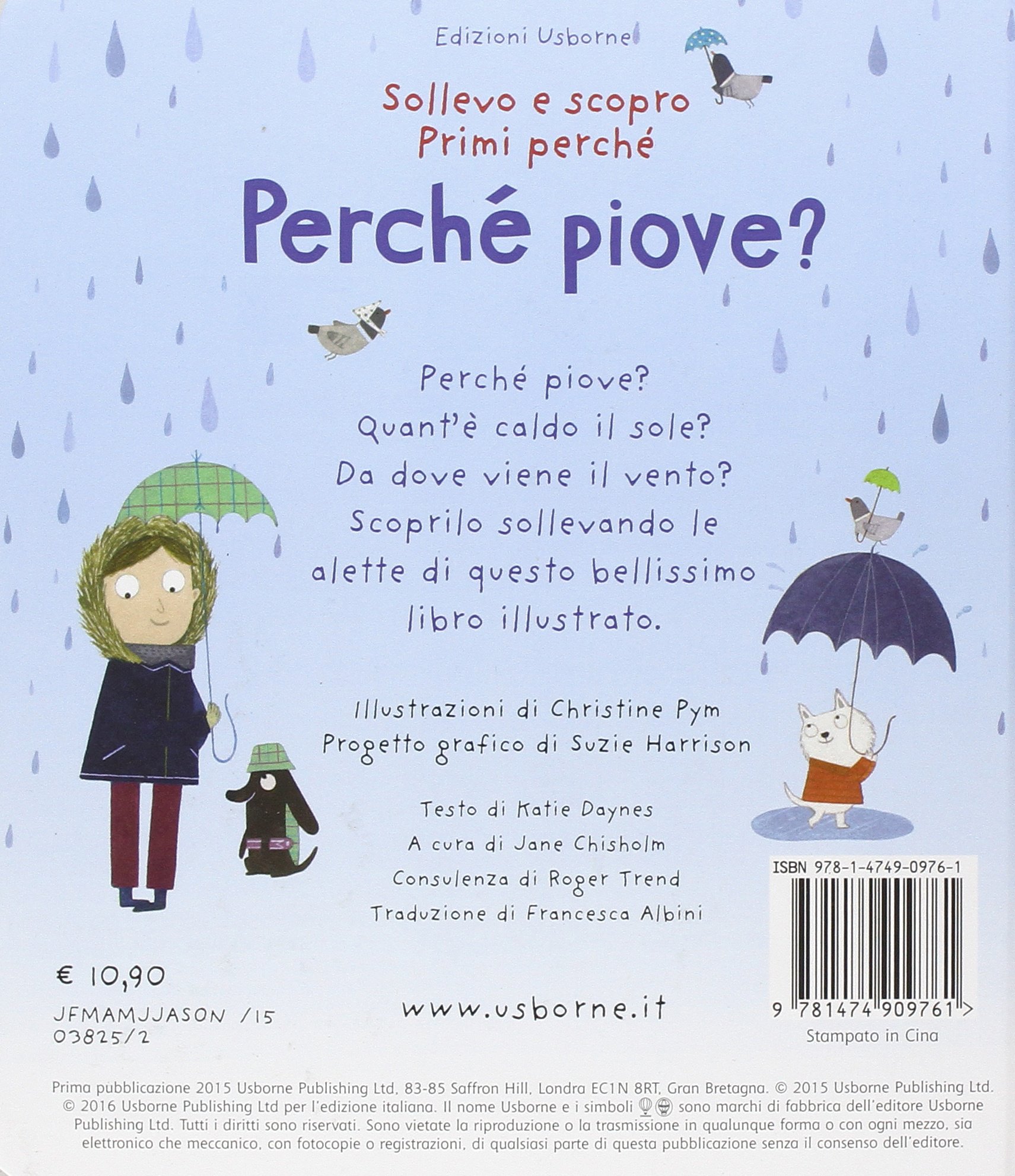 Usborne Perché piove? libro con alette cartonato 12 pagine