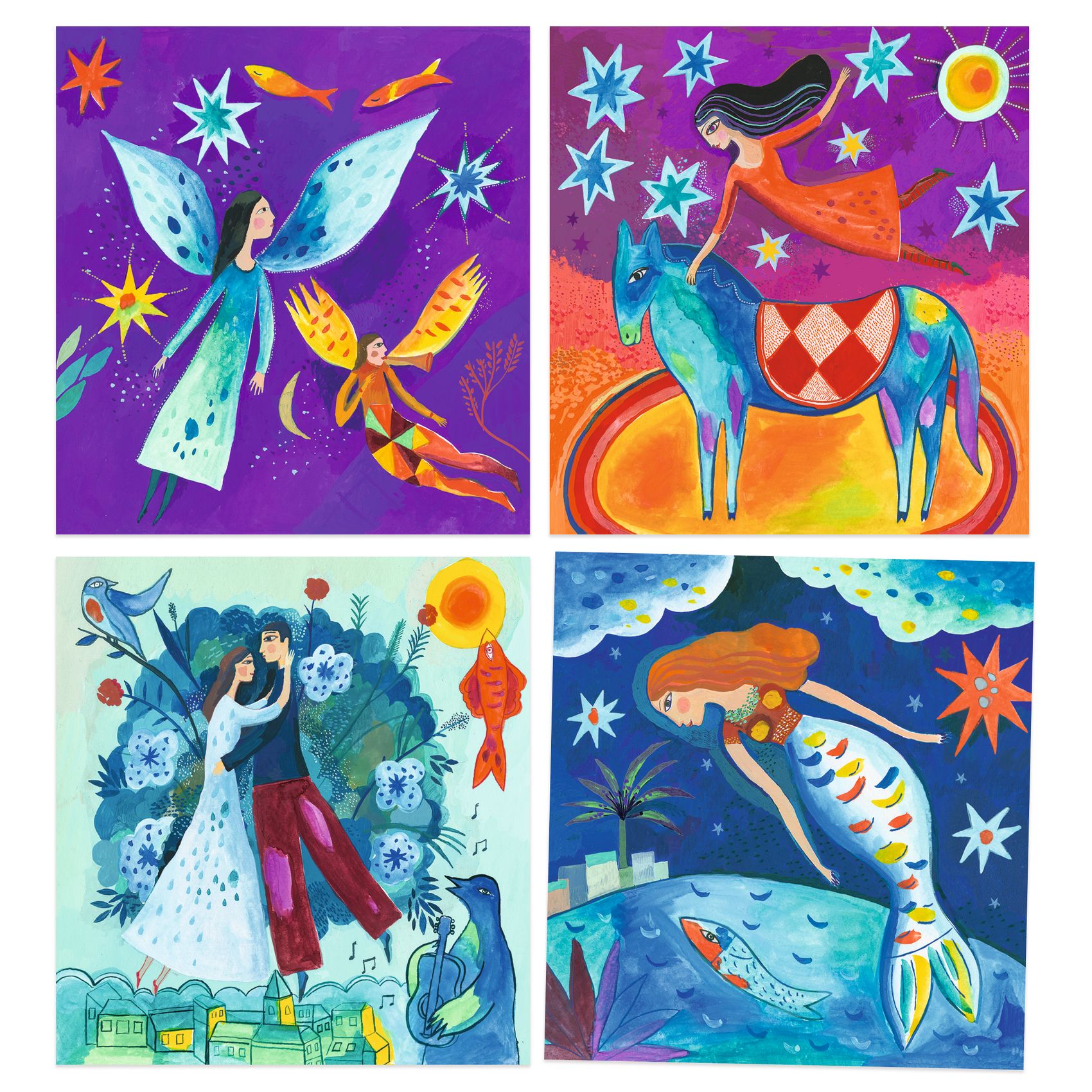 Djeco Inspired by Marc Chagall set pittura guazzo 8 colori