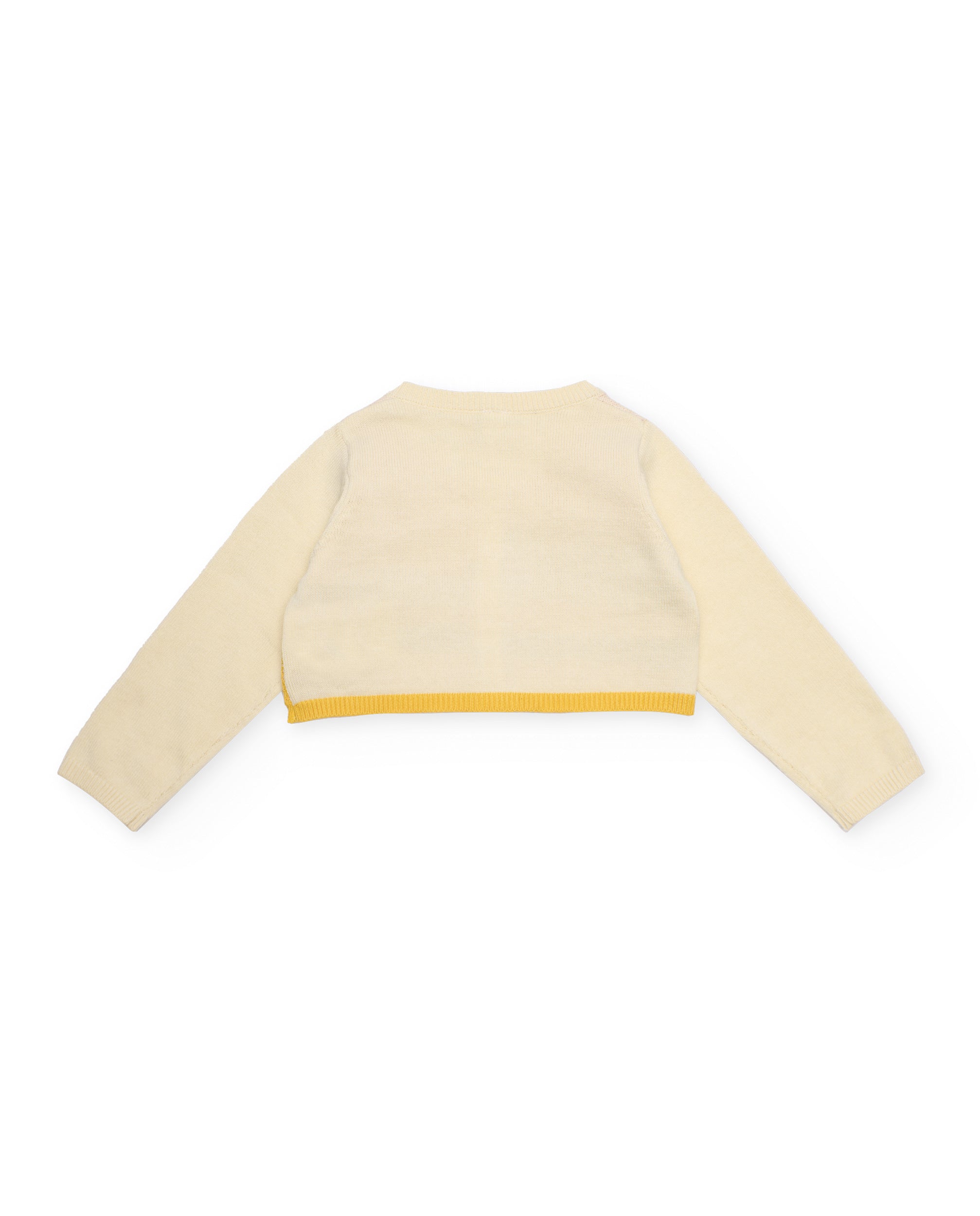 Tuc Tuc cardigan neonata giallo a fiori con bottoni