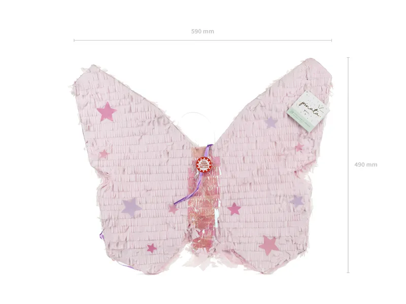 PartyDeco Farfalla rosa pignatta in carta 58 cm