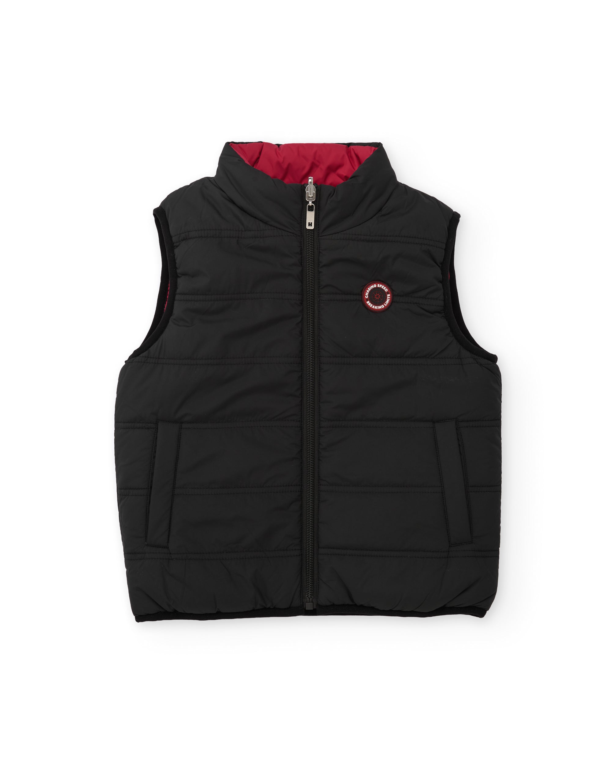 Tuc Tuc gilet bambino reversibile nero imbottito con zip