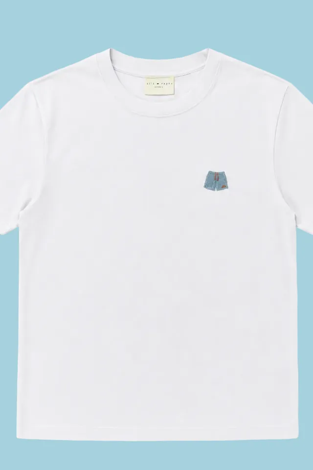 Ella and Rapha Swimshort t-shirt uomo bianca cotone