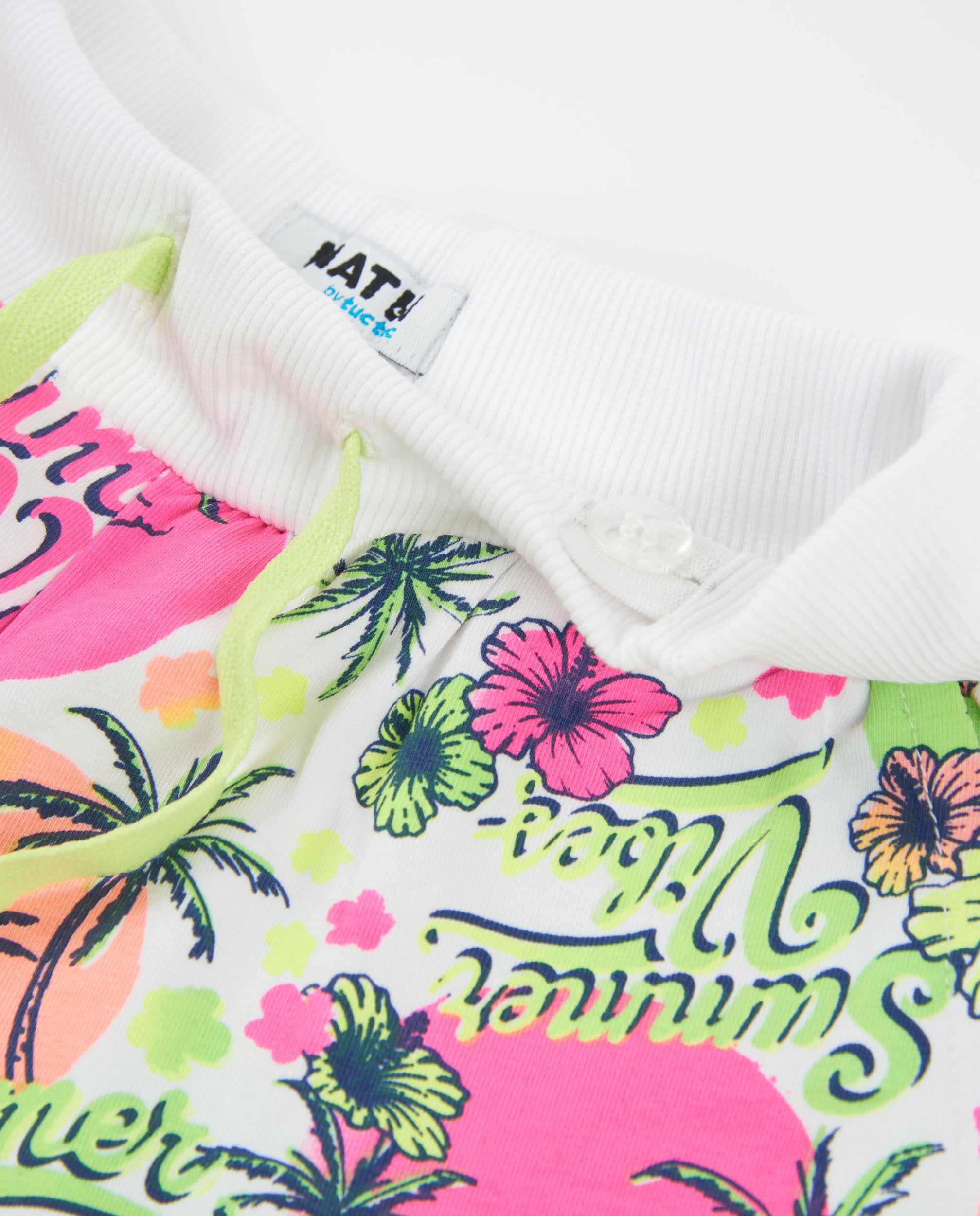 Tuc tuc shorts bambina rosa stampa tropicale