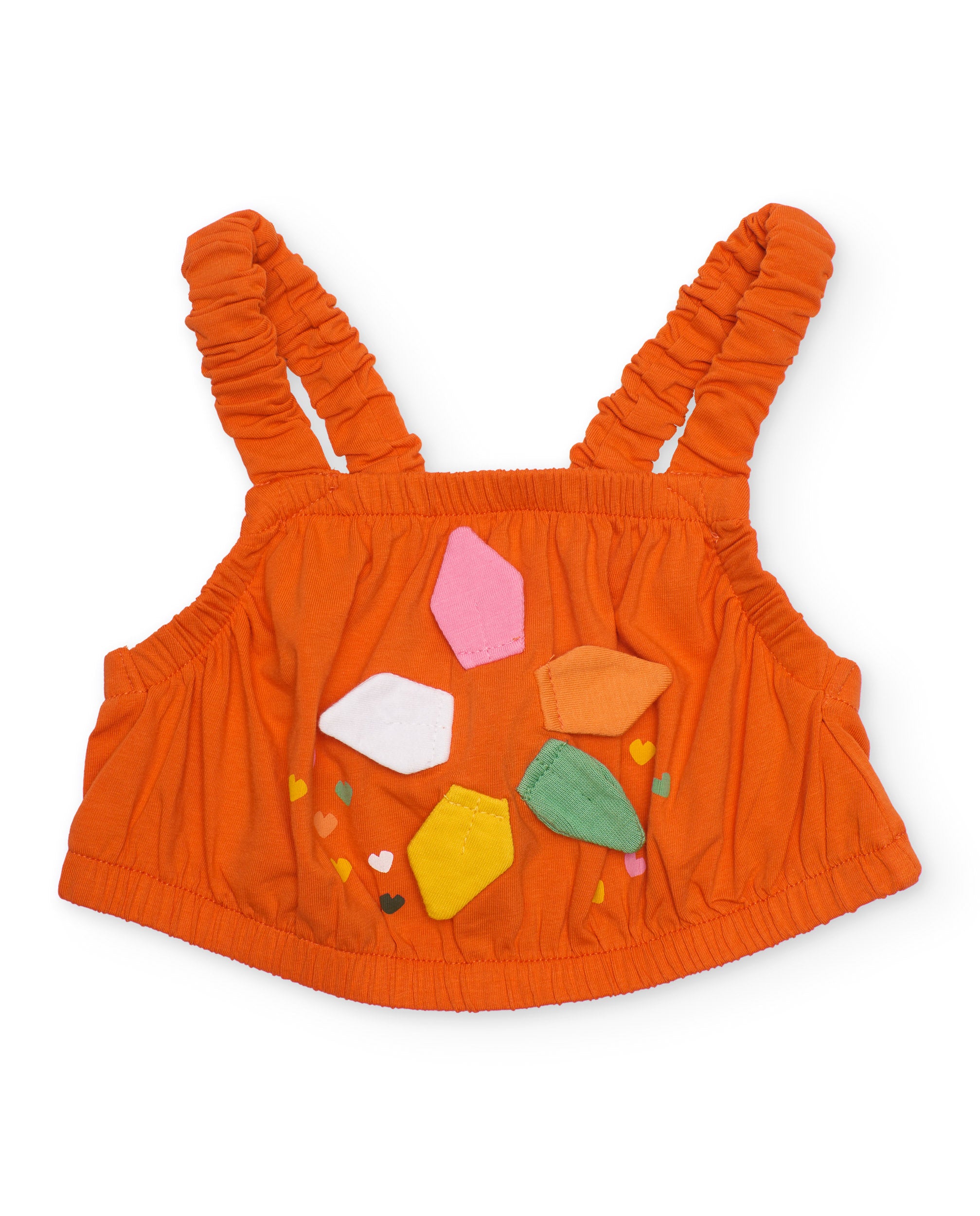 Tuc tuc top bambina arancione cuori rilievo