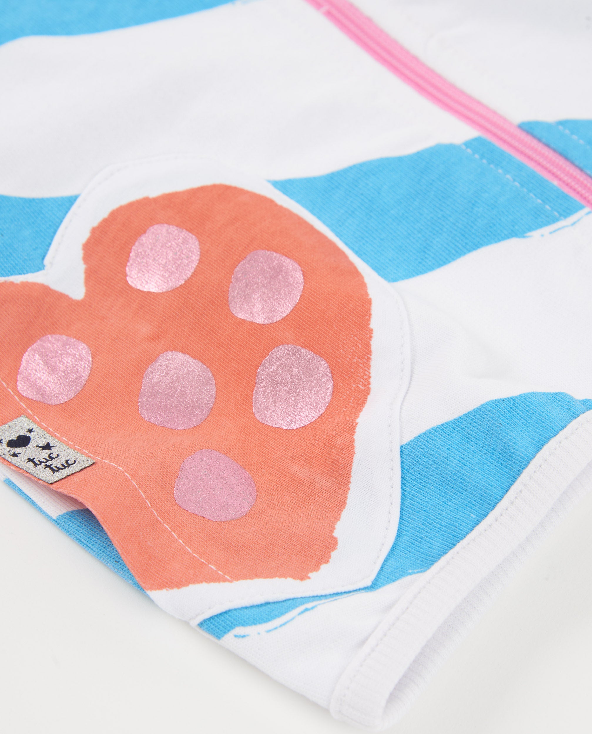 Tuc Tuc felpa bambina cuori zip blu