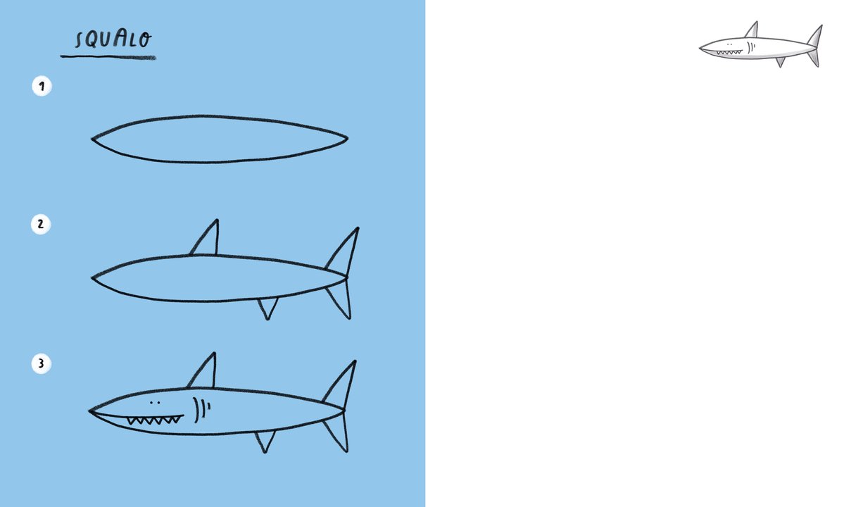 Ippocampo Non so disegnare Il mare libro disegno 3-6 anni