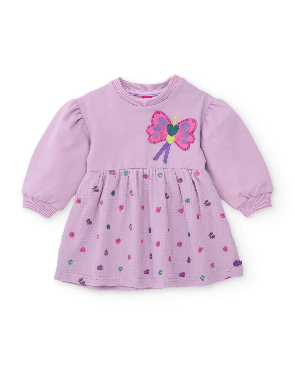 Tuc Tuc Mystic Forest Vestito Lilla Farfalla Maniche Lunghe