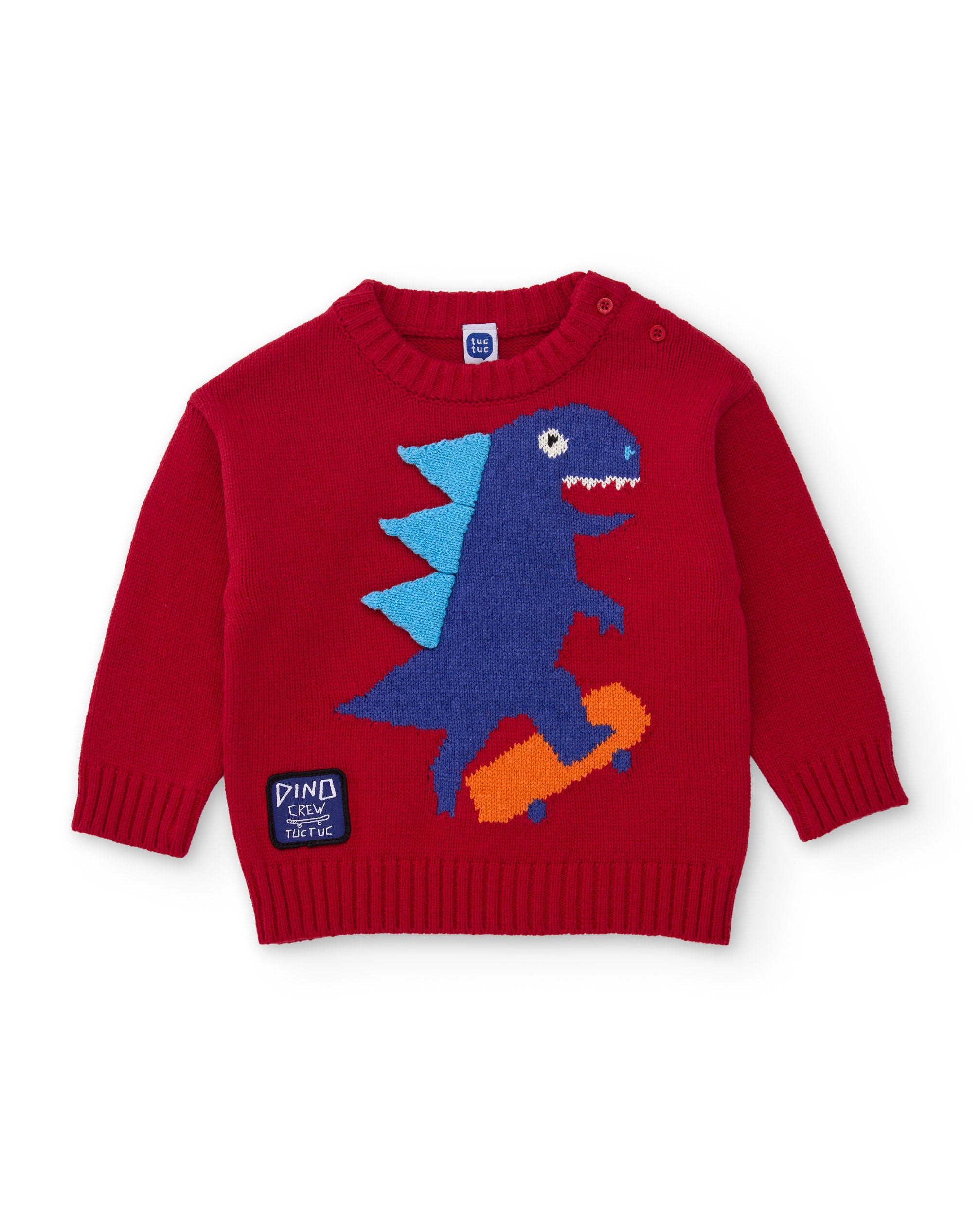 Tuc tuc Dino Roll maglione bambino rosso dinosauro