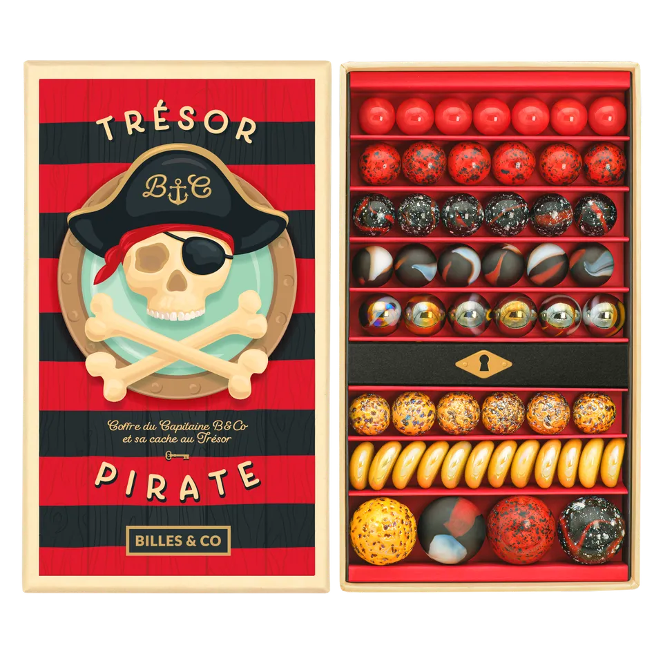 Billes & Co Pirate Treasure scatola biglie vetro 85 pezzi
