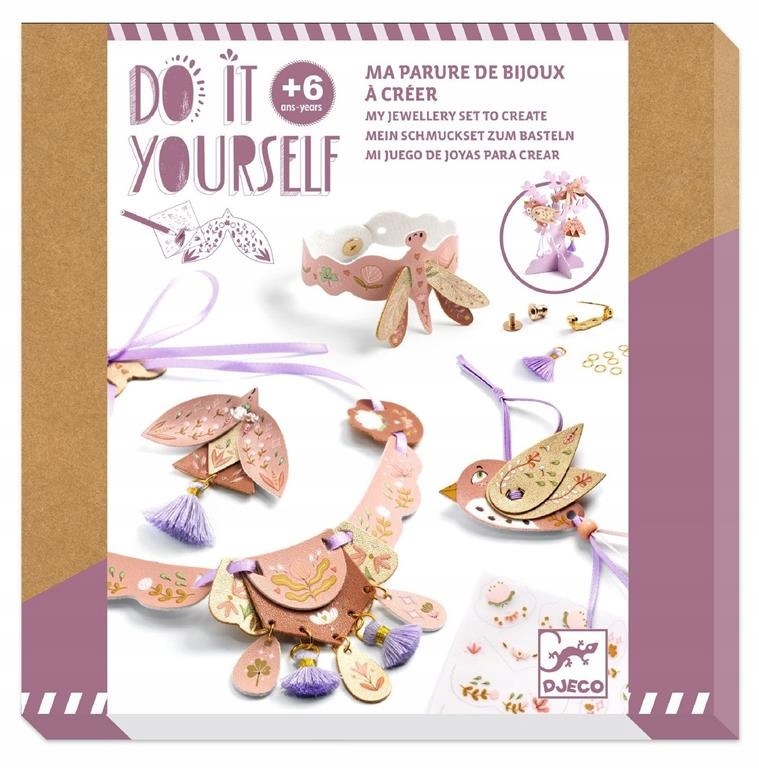 Djeco Do It Yourself Miss Rosefinch kit gioielli ecopelle