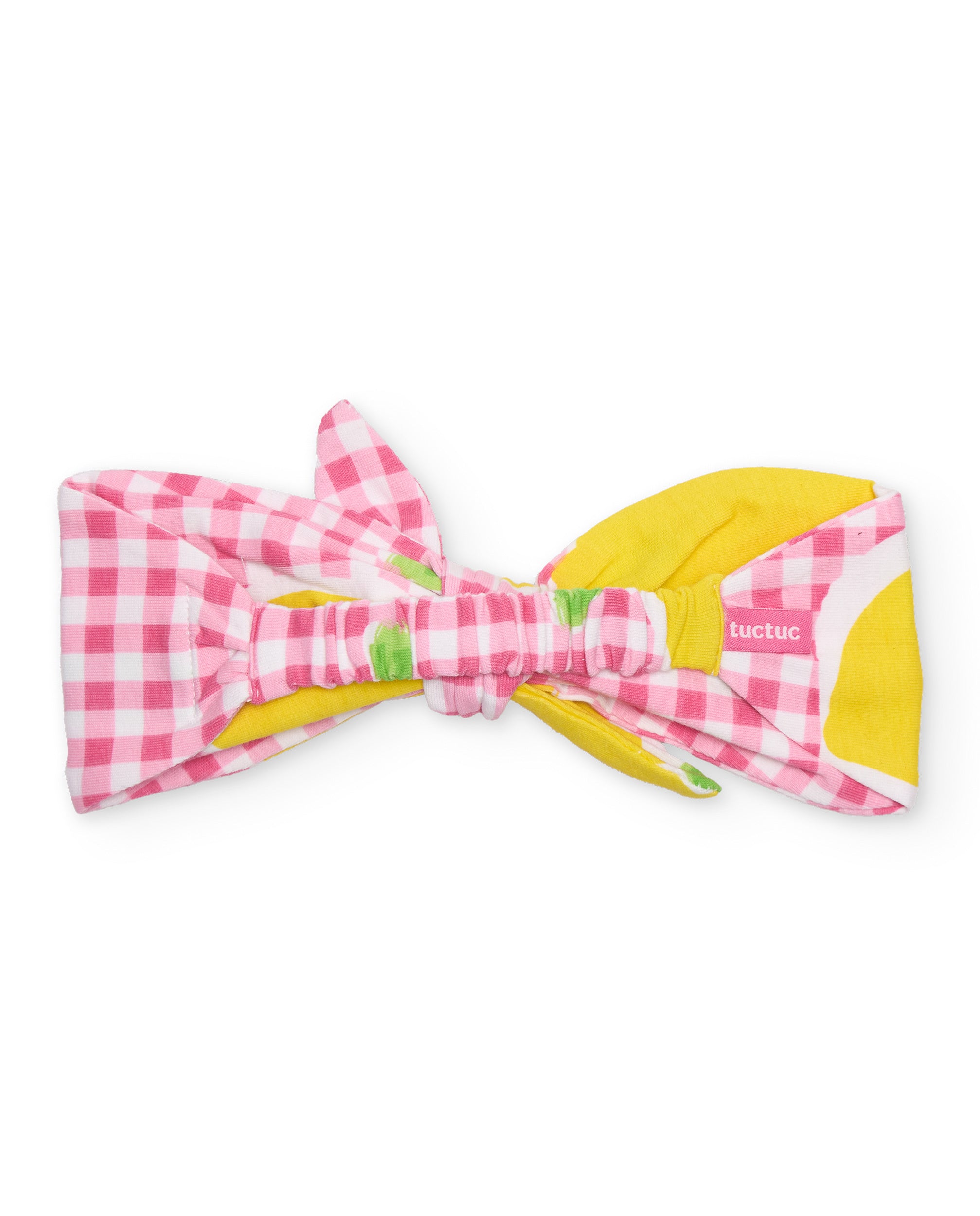 Tuc Tuc fascia capelli bambina rosa vichy limoni