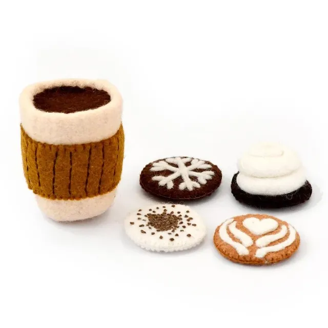 Tara Treasures Tazza Caffè in Feltro con 4 Guarnizioni Lana