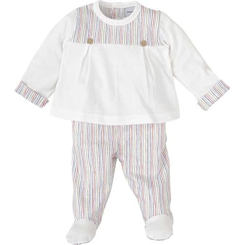 Babidu completo neonato maglia e ghettina righe 6 mesi cotone