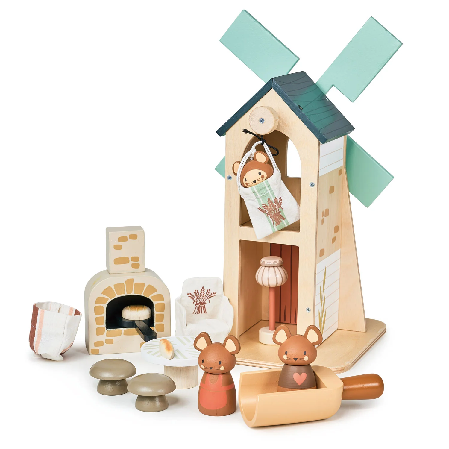 Tender Leaf Penny Windmill Mini Mondo Mulino Legno 3+