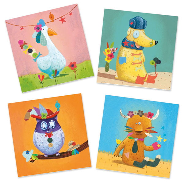 Djeco Animali set creativo stickers 424 adesivi
