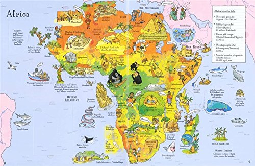 Usborne Atlante Illustrato Libro Bambini con Mappa
