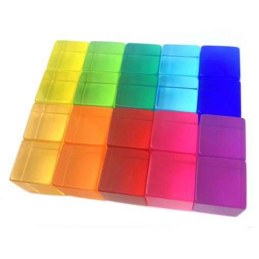 Bauspiel set 20 cubi acrilici trasparenti 2,5 cm