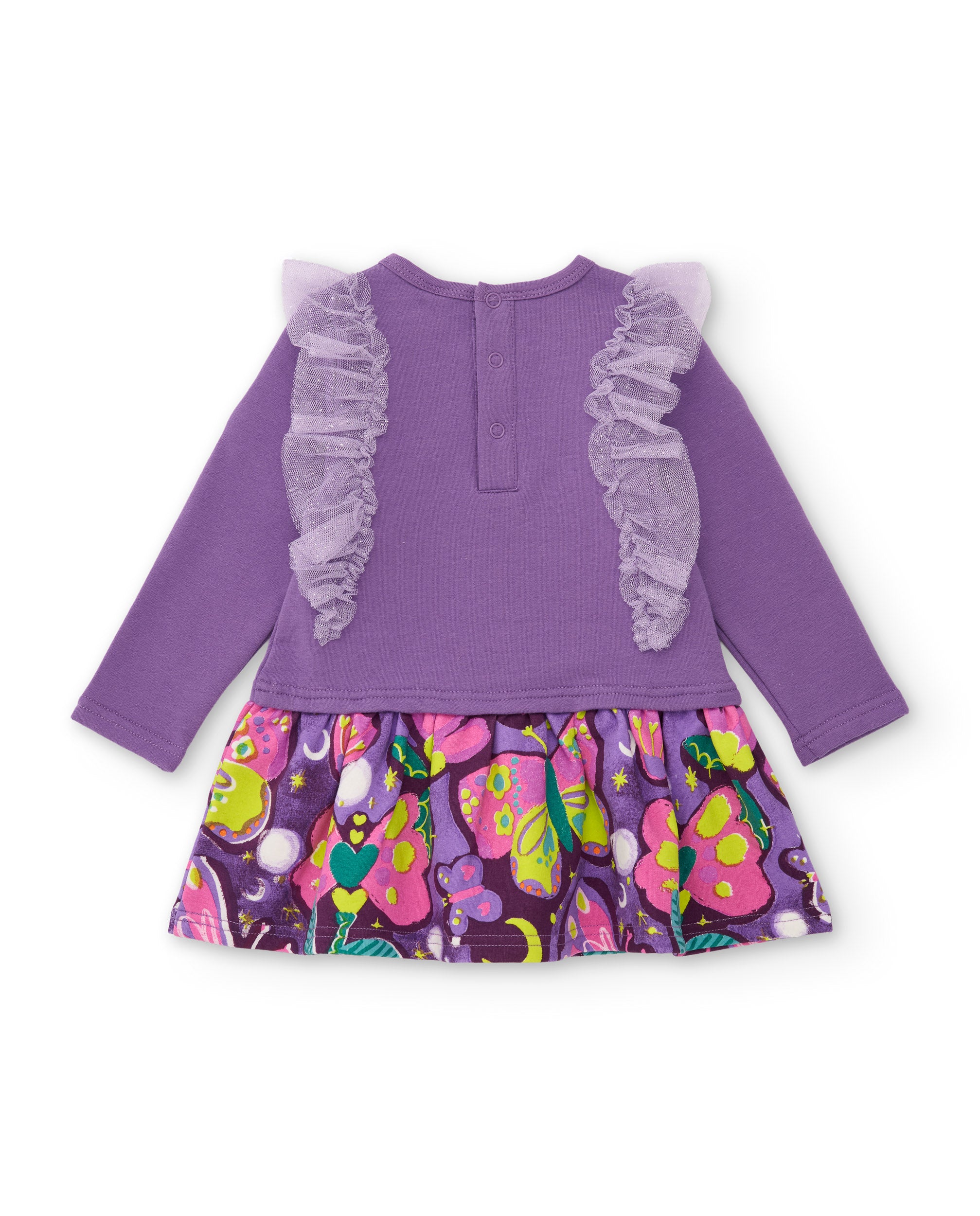 Tuc Tuc abito felpa bambina lilla con fiori e farfalla
