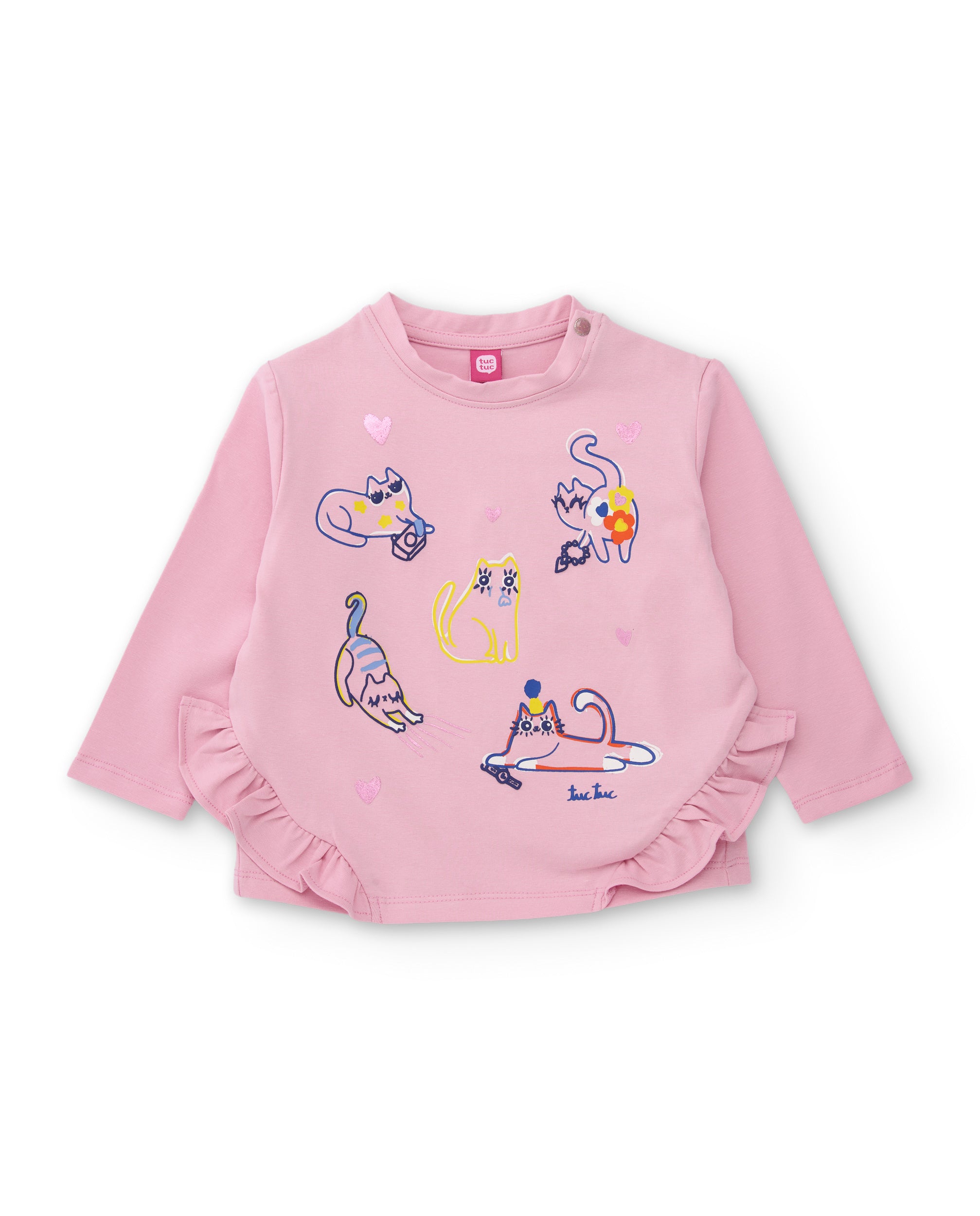 Tuc Tuc Meow Meow tuta bimba rosa con leggings blu