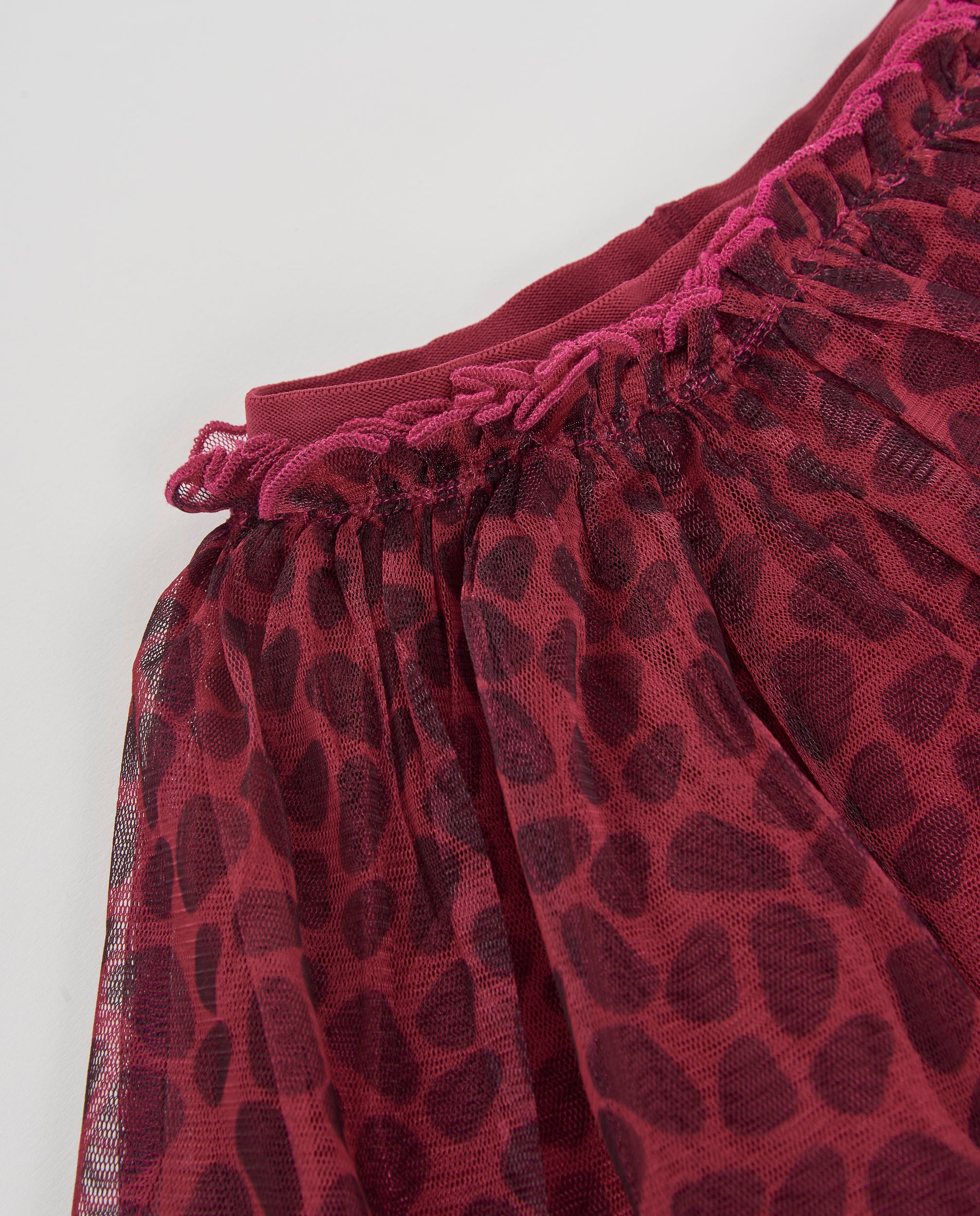 Tuc Tuc Geo-Logic gonna tulle bambina bordeaux animalier