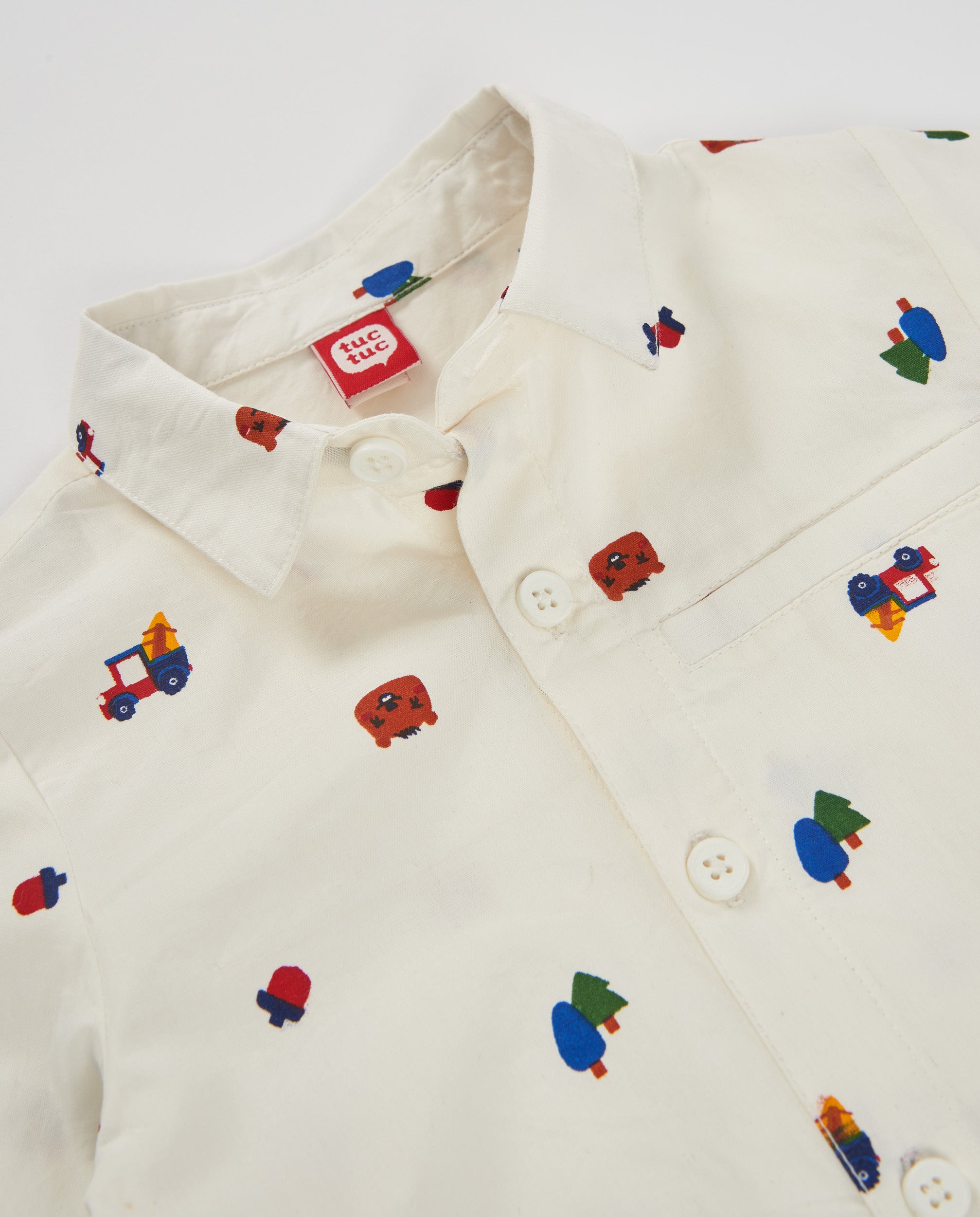 Tuc Tuc Good Wood Camicia Bambino Bianca Stampa