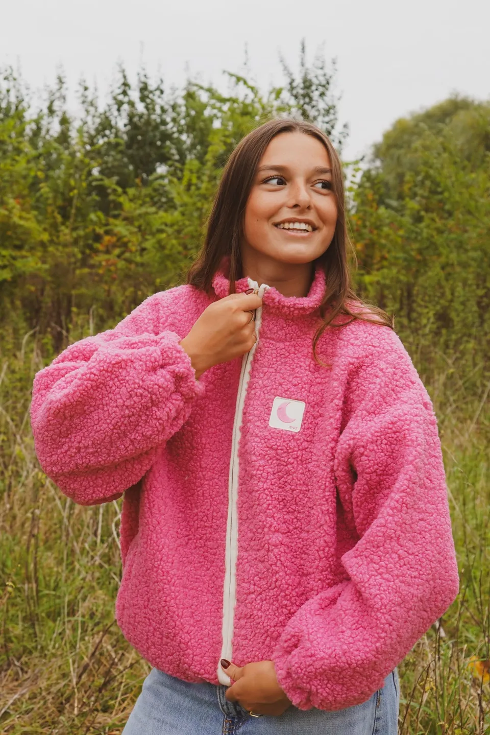 Ella and Rapha Teddy Jacket giacca rosa teddy calda