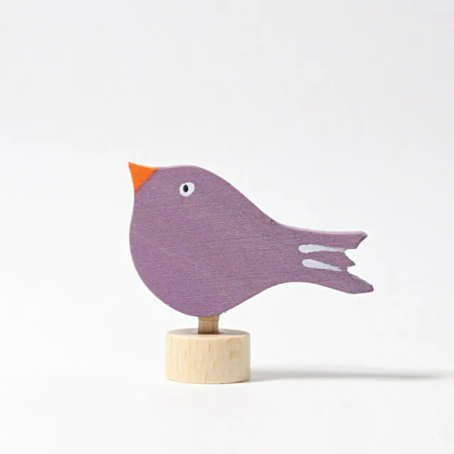Grimm’s uccellino figura legno viola 5 cm