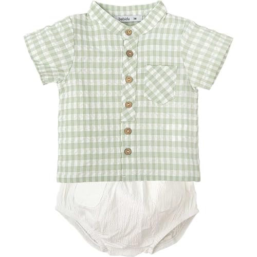 Babidu completino camicia quadri bambino 3 anni cotone