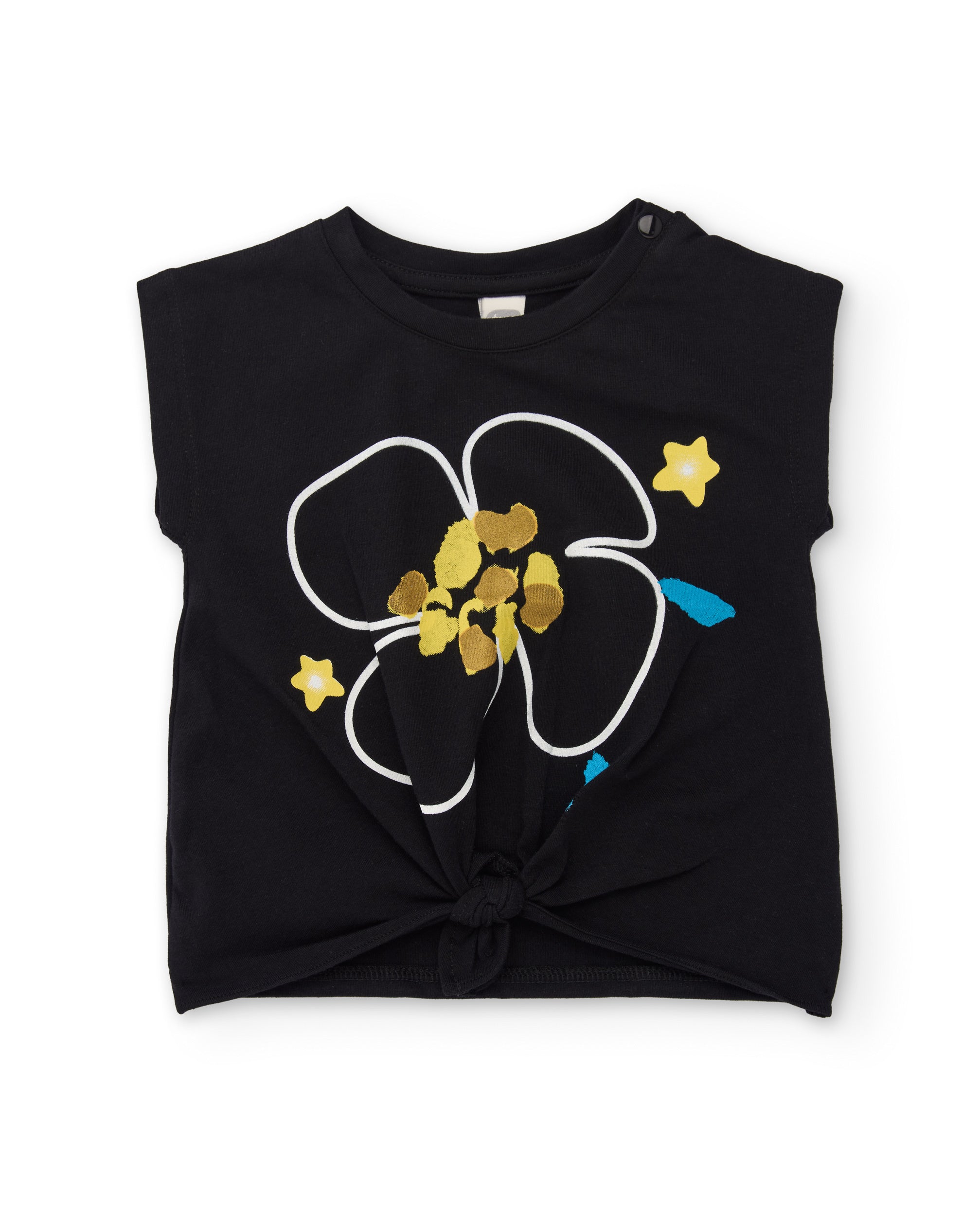 Tuc Tuc completo bambina nero fiori t-shirt gonna pantalone