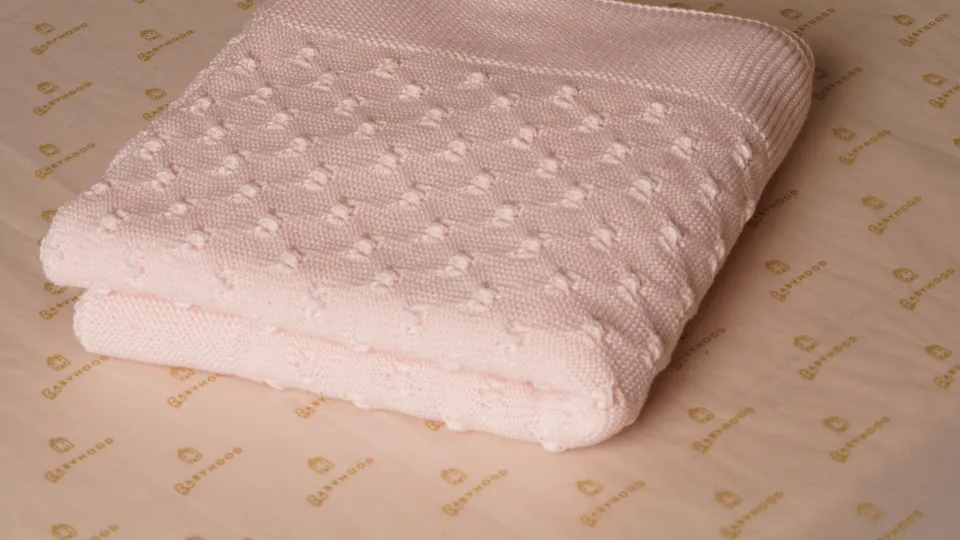 Mebi copertina punto cotone rosa neonato
