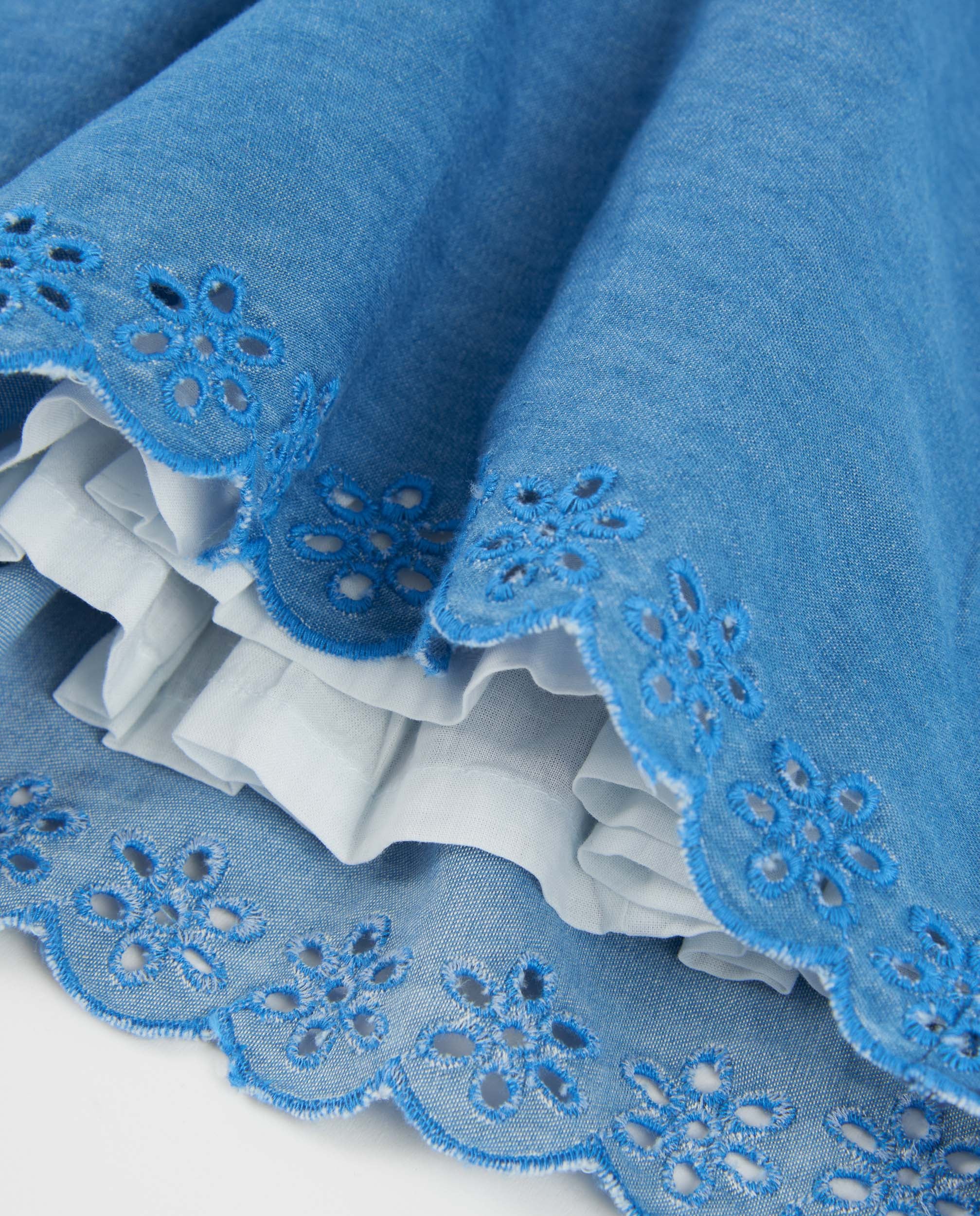 Tuc tuc vestito bambina jeans con ricamo floreale